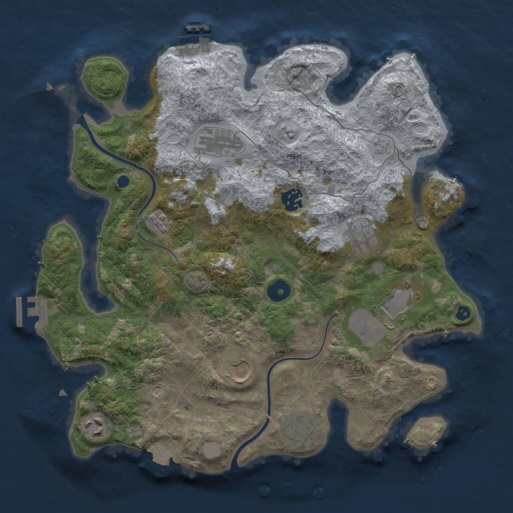 Rust Map: Procedural Map, Size: 3500, Seed: 856606816, 14 Monuments