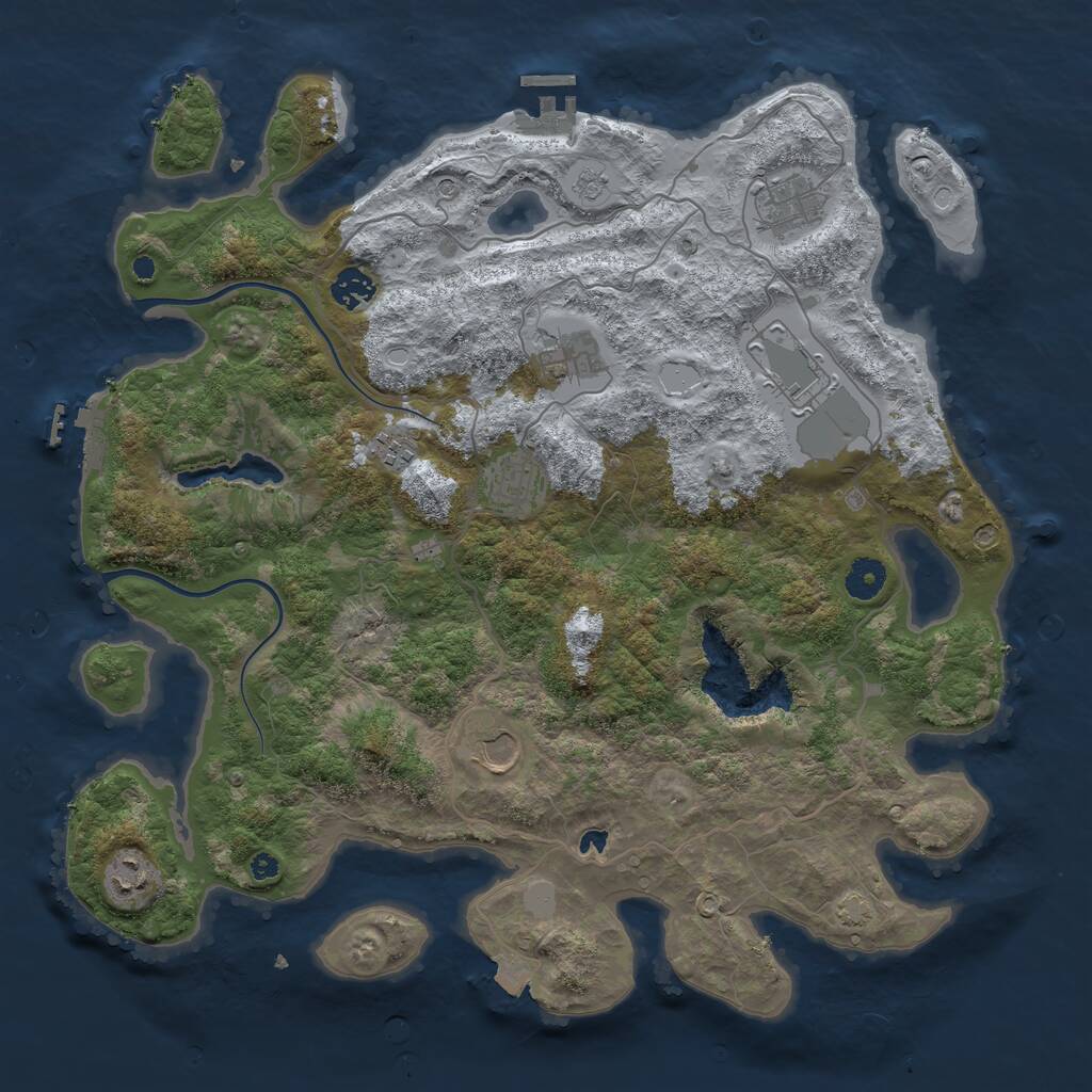 Rust Map: Procedural Map, Size: 4000, Seed: 104112278, 14 Monuments