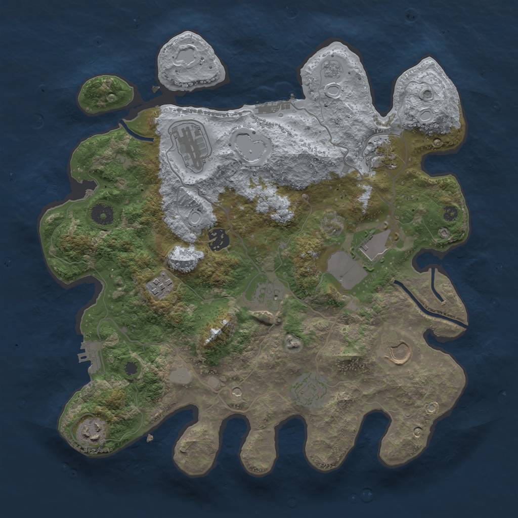 Rust Map: Procedural Map, Size: 3500, Seed: 14160, 18 Monuments