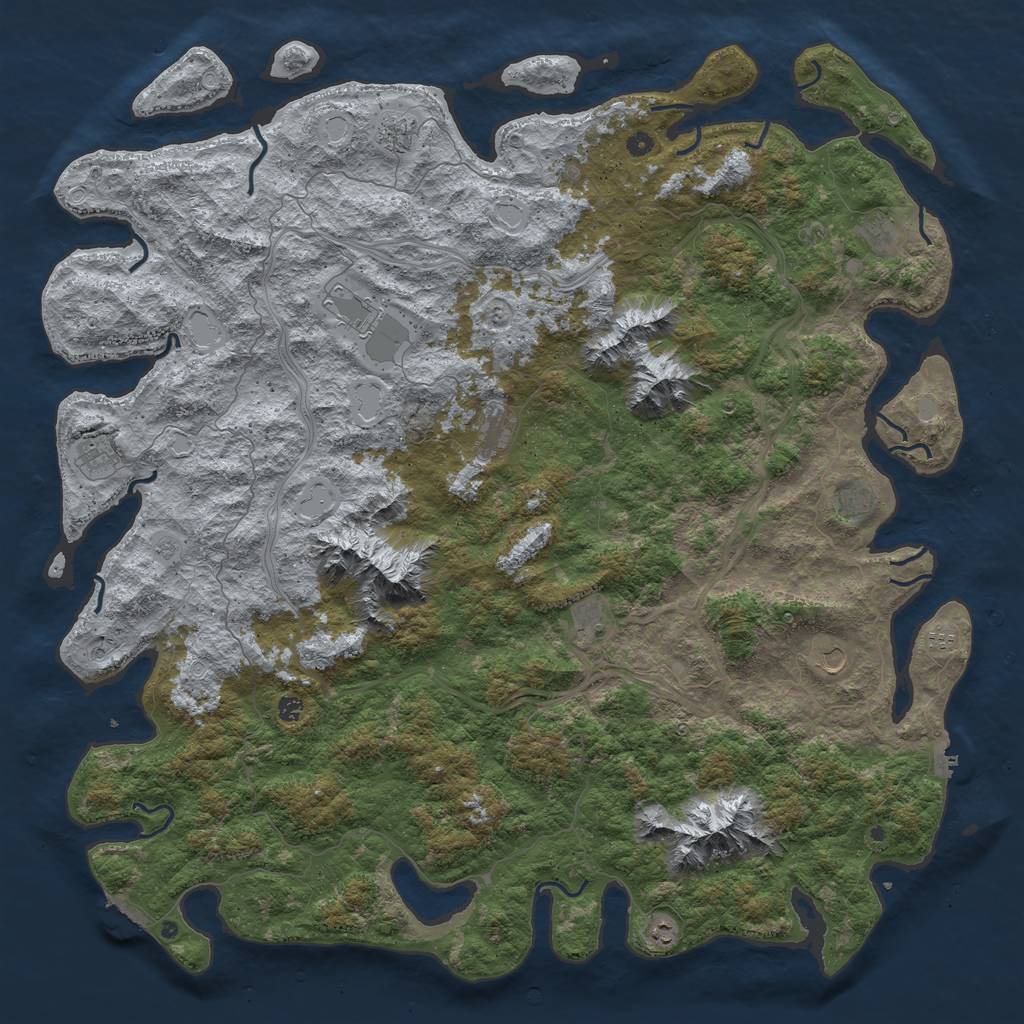 Rust Map: Procedural Map, Size: 6000, Seed: 119276354, 20 Monuments
