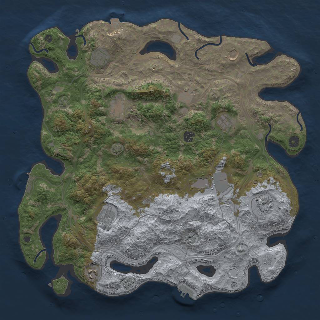 Rust Map: Procedural Map, Size: 4250, Seed: 778660884, 19 Monuments
