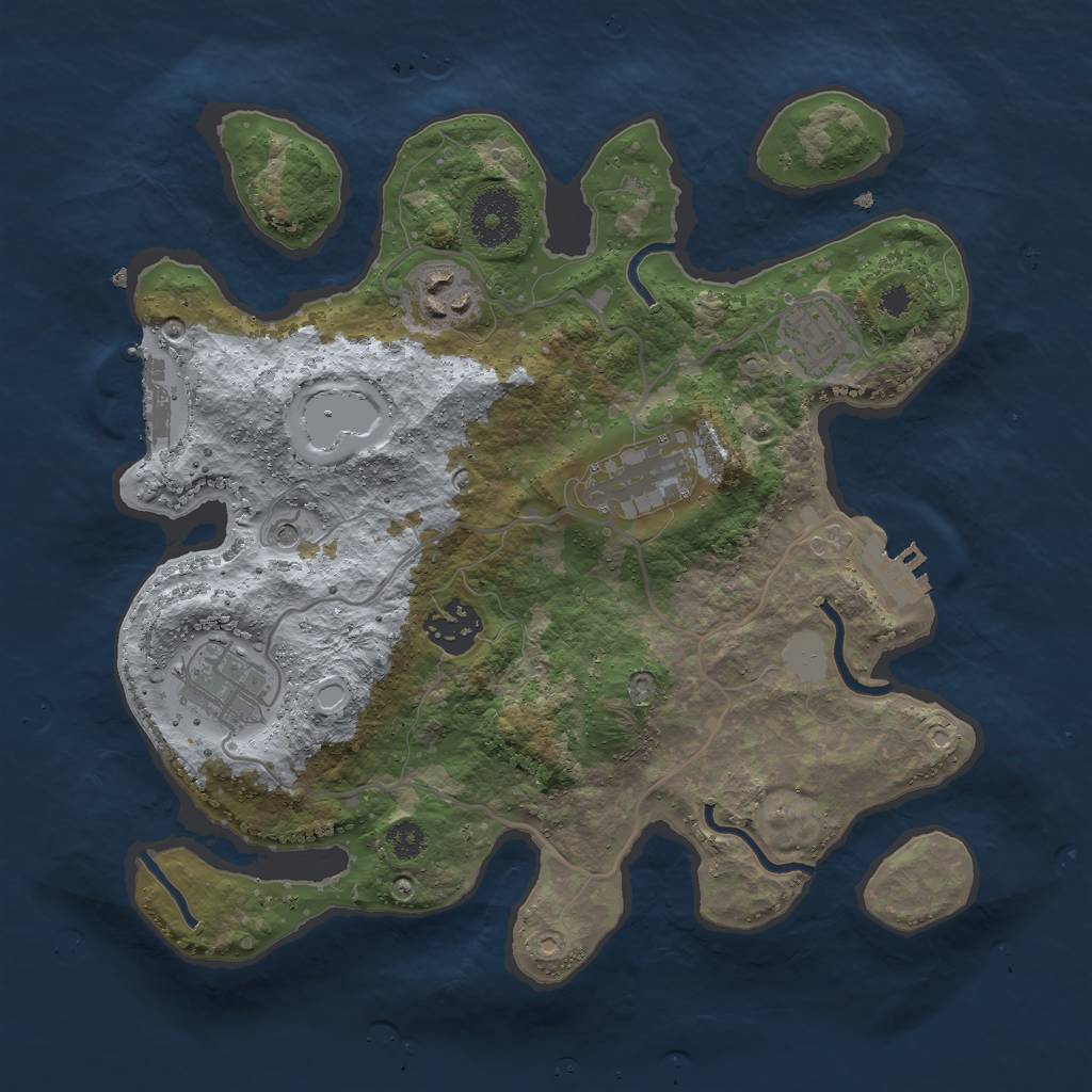 Rust Map: Procedural Map, Size: 3000, Seed: 49528079, 11 Monuments