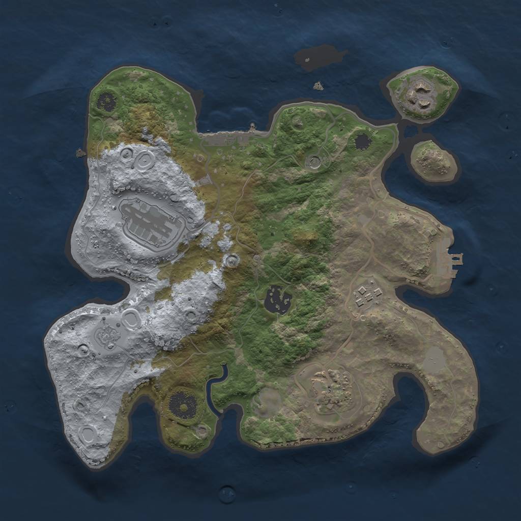 Rust Map: Procedural Map, Size: 2800, Seed: 360, 14 Monuments
