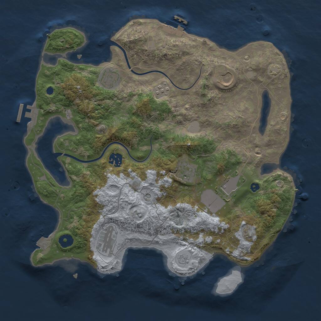 Rust Map: Procedural Map, Size: 3500, Seed: 1446632400, 13 Monuments