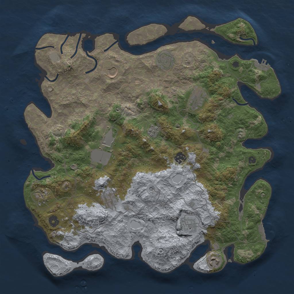 Rust Map: Procedural Map, Size: 4000, Seed: 12630, 18 Monuments