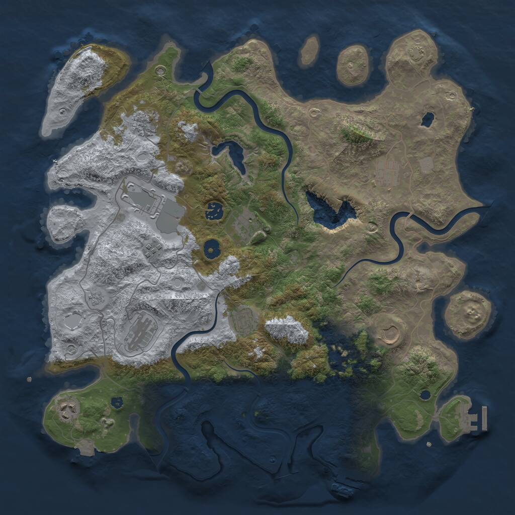 Rust Map: Procedural Map, Size: 4200, Seed: 975408999, 16 Monuments