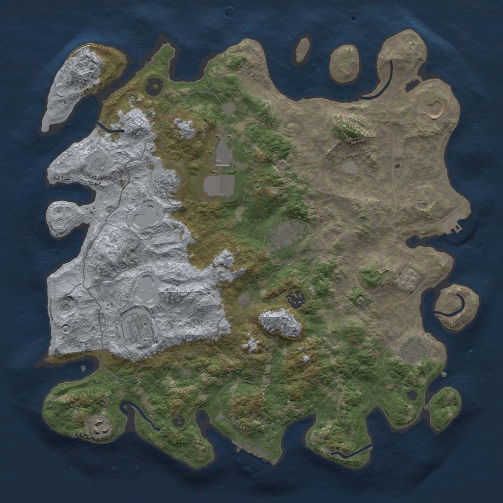 Rust Map: Procedural Map, Size: 4200, Seed: 975408999, 18 Monuments