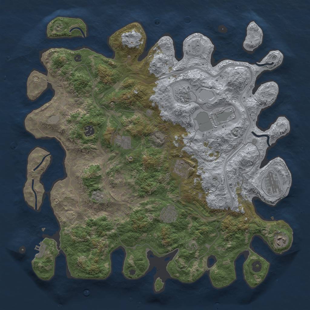 Rust Map: Procedural Map, Size: 4250, Seed: 258456, 16 Monuments