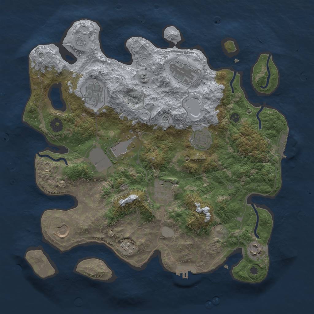 Rust Map: Procedural Map, Size: 3500, Seed: 50117543, 15 Monuments