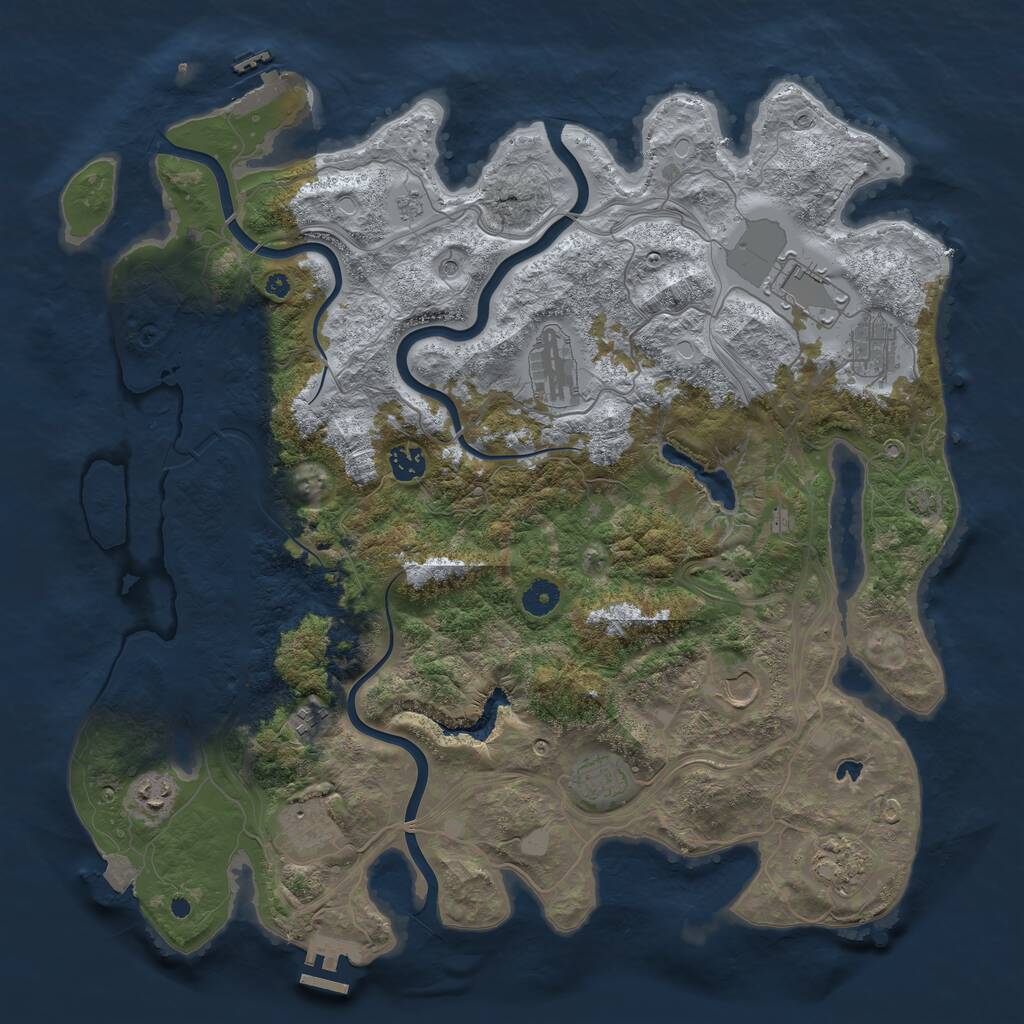 Rust Map: Procedural Map, Size: 4250, Seed: 2028225829, 16 Monuments