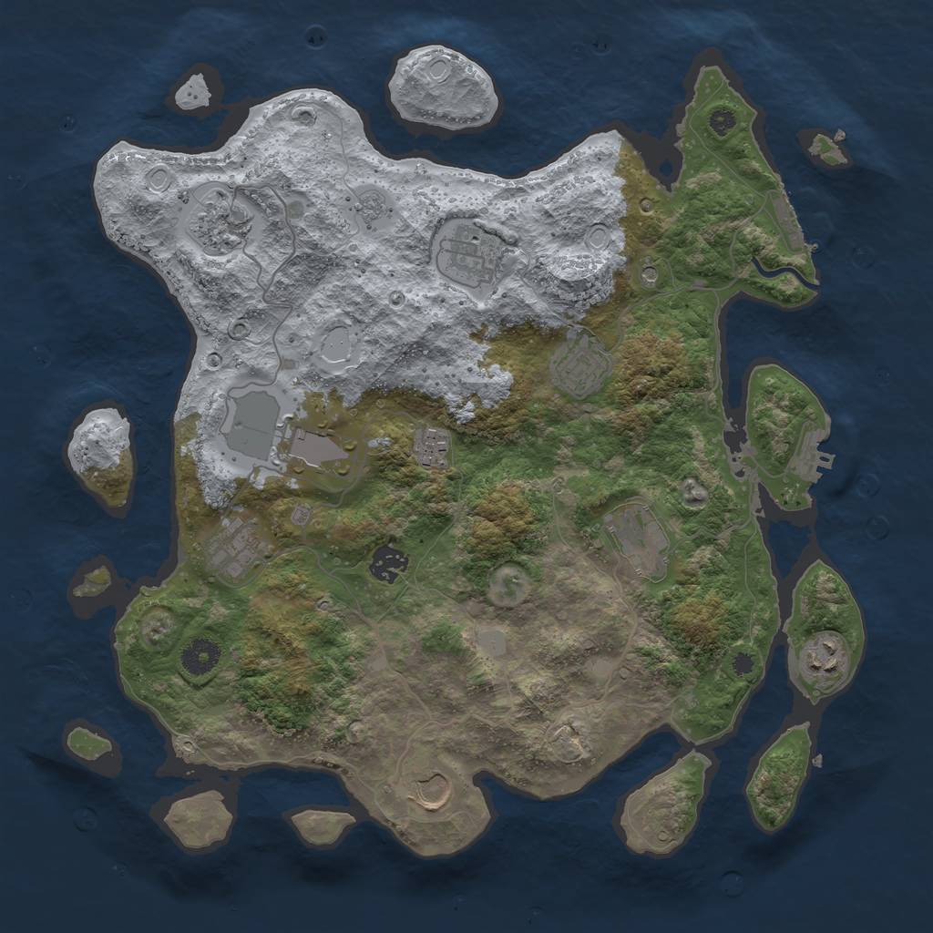 Rust Map: Procedural Map, Size: 3800, Seed: 187957, 19 Monuments