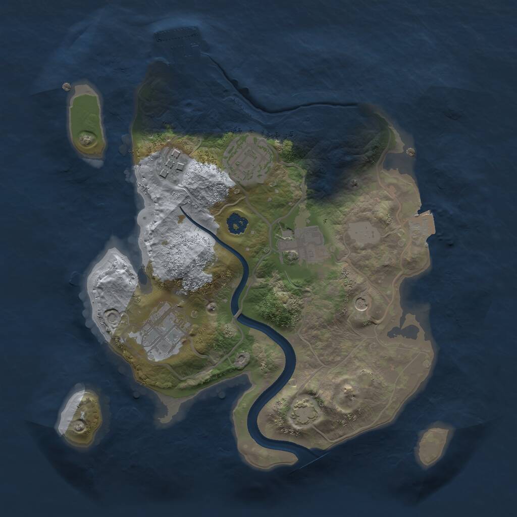 Rust Map: Procedural Map, Size: 2500, Seed: 103920206, 8 Monuments