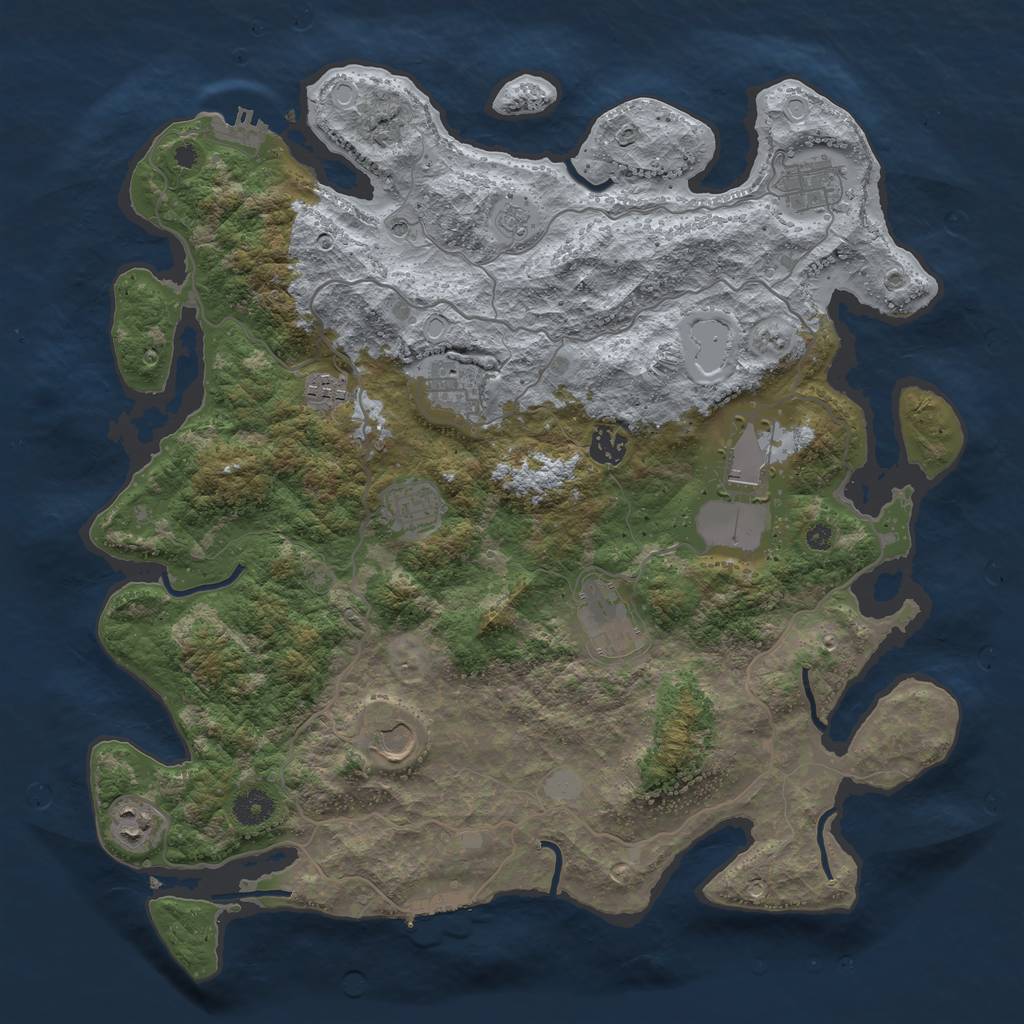 Rust Map: Procedural Map, Size: 4000, Seed: 1577108, 16 Monuments