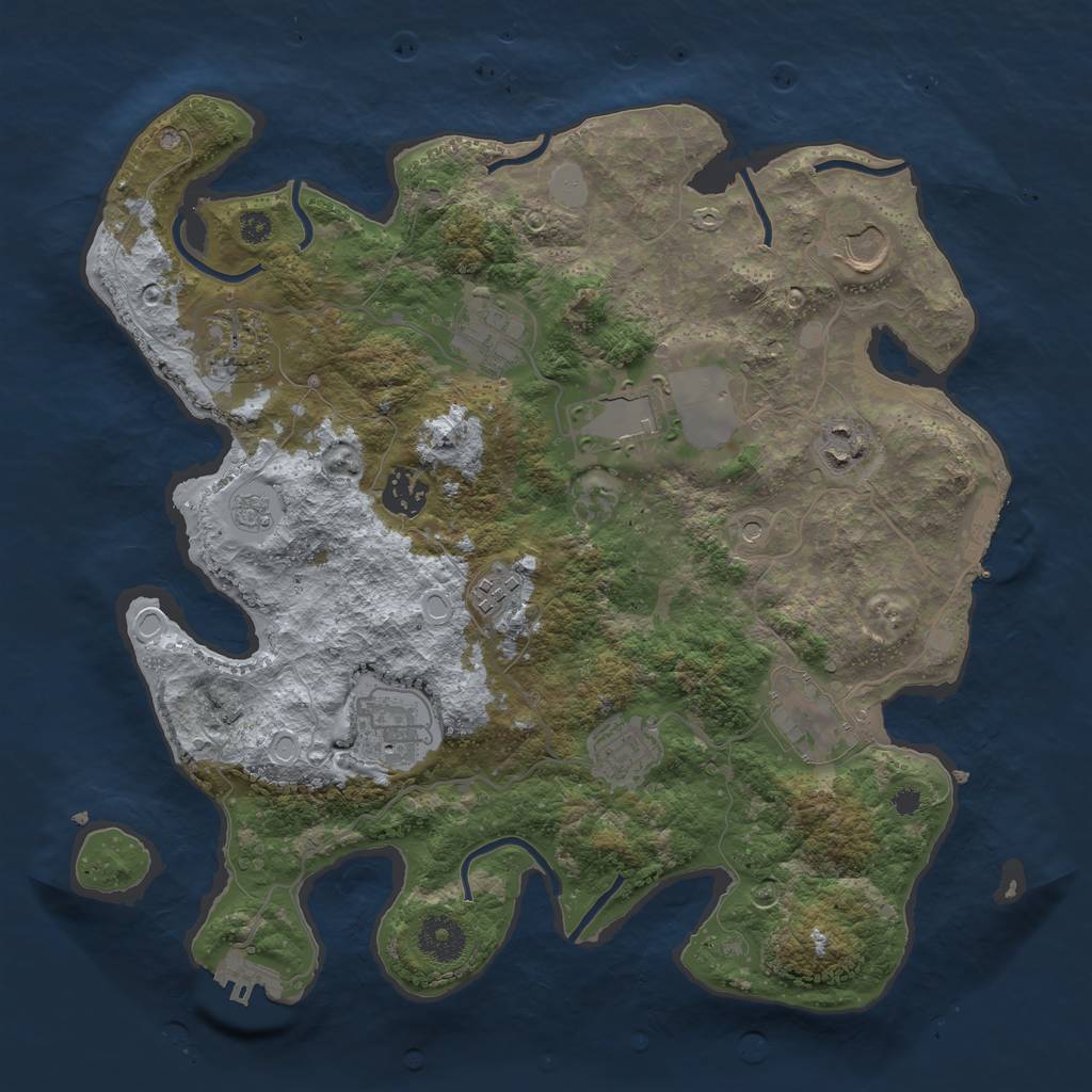 Rust Map: Procedural Map, Size: 3500, Seed: 1687979961, 19 Monuments