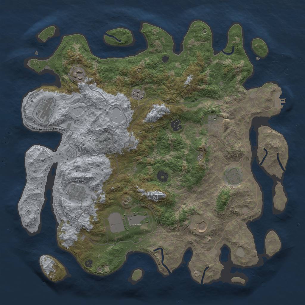 Rust Map: Procedural Map, Size: 4000, Seed: 55192583, 15 Monuments
