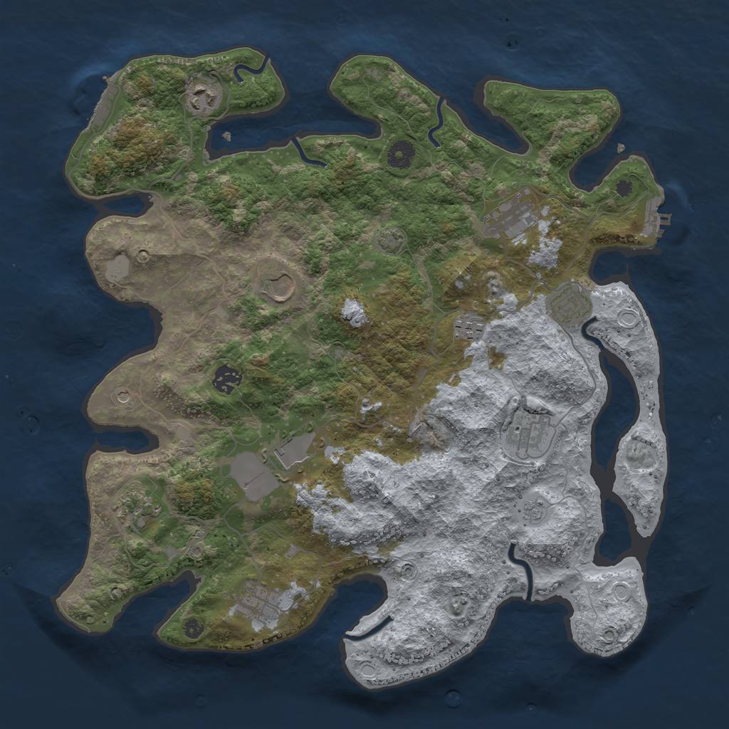 Rust Map: Procedural Map, Size: 3900, Seed: 32168, 18 Monuments
