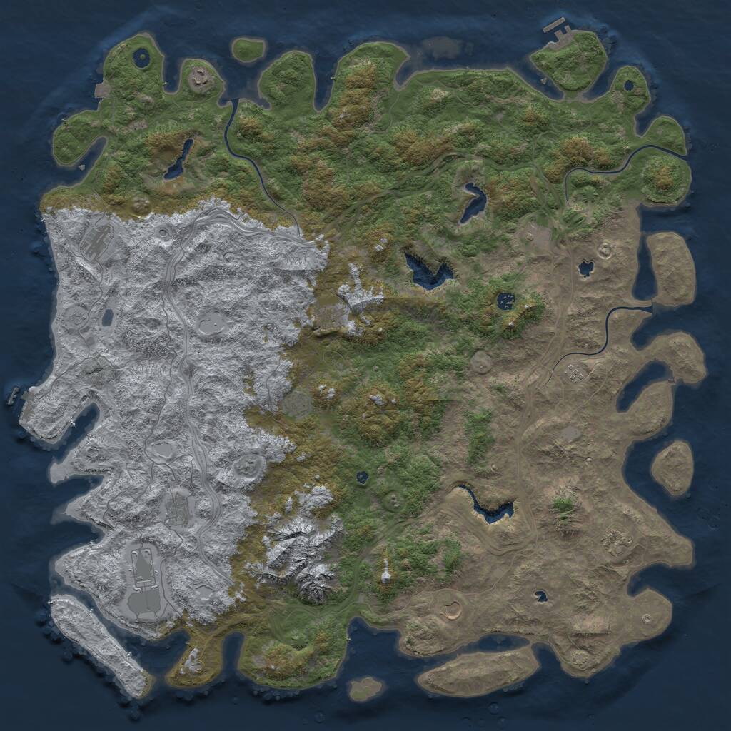 Rust Map: Procedural Map, Size: 6000, Seed: 1750315275, 17 Monuments