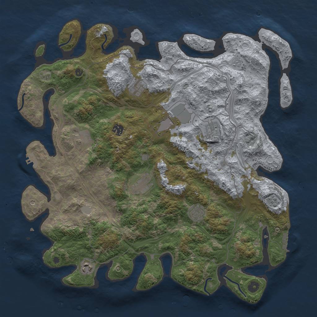Rust Map: Procedural Map, Size: 4250, Seed: 19507, 18 Monuments