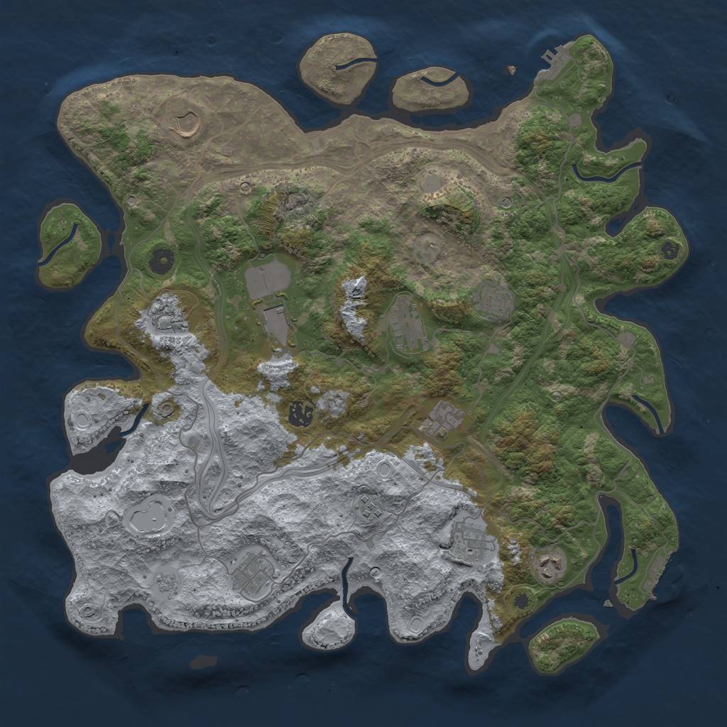 Rust Map: Procedural Map, Size: 4250, Seed: 911, 18 Monuments