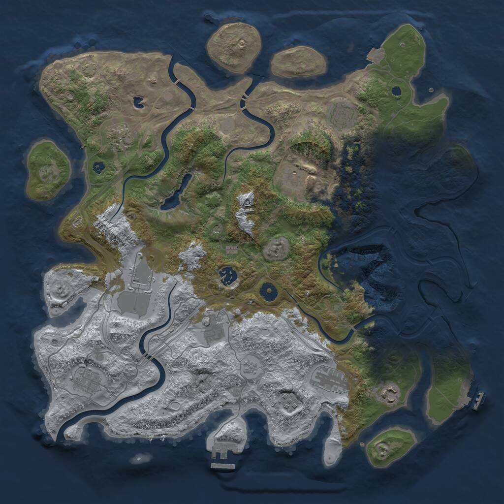 Rust Map: Procedural Map, Size: 4250, Seed: 911, 16 Monuments