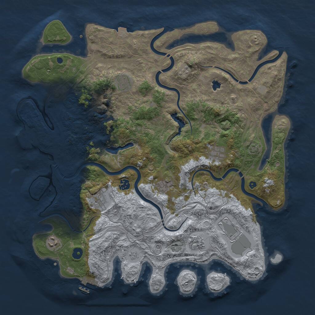 Rust Map: Procedural Map, Size: 4300, Seed: 87451236, 15 Monuments