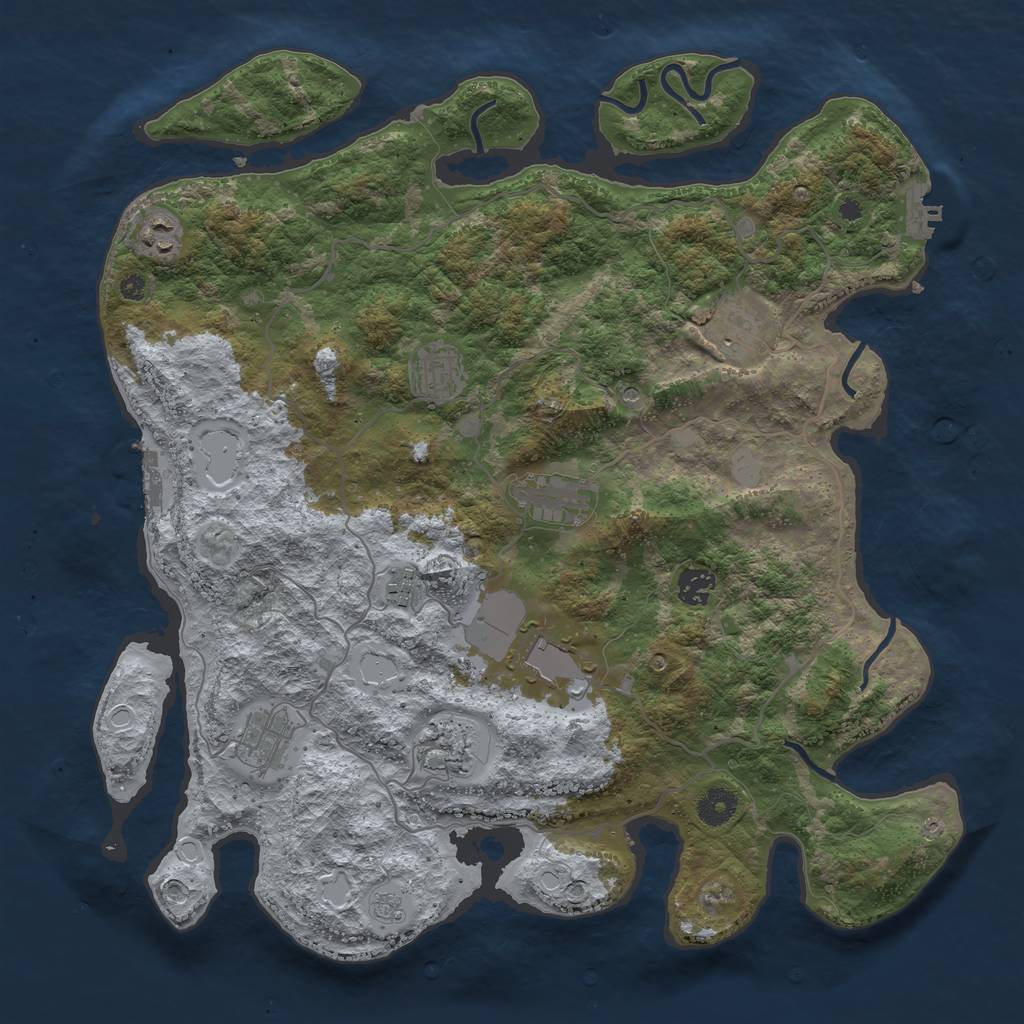 Rust Map: Procedural Map, Size: 4000, Seed: 656571339, 16 Monuments