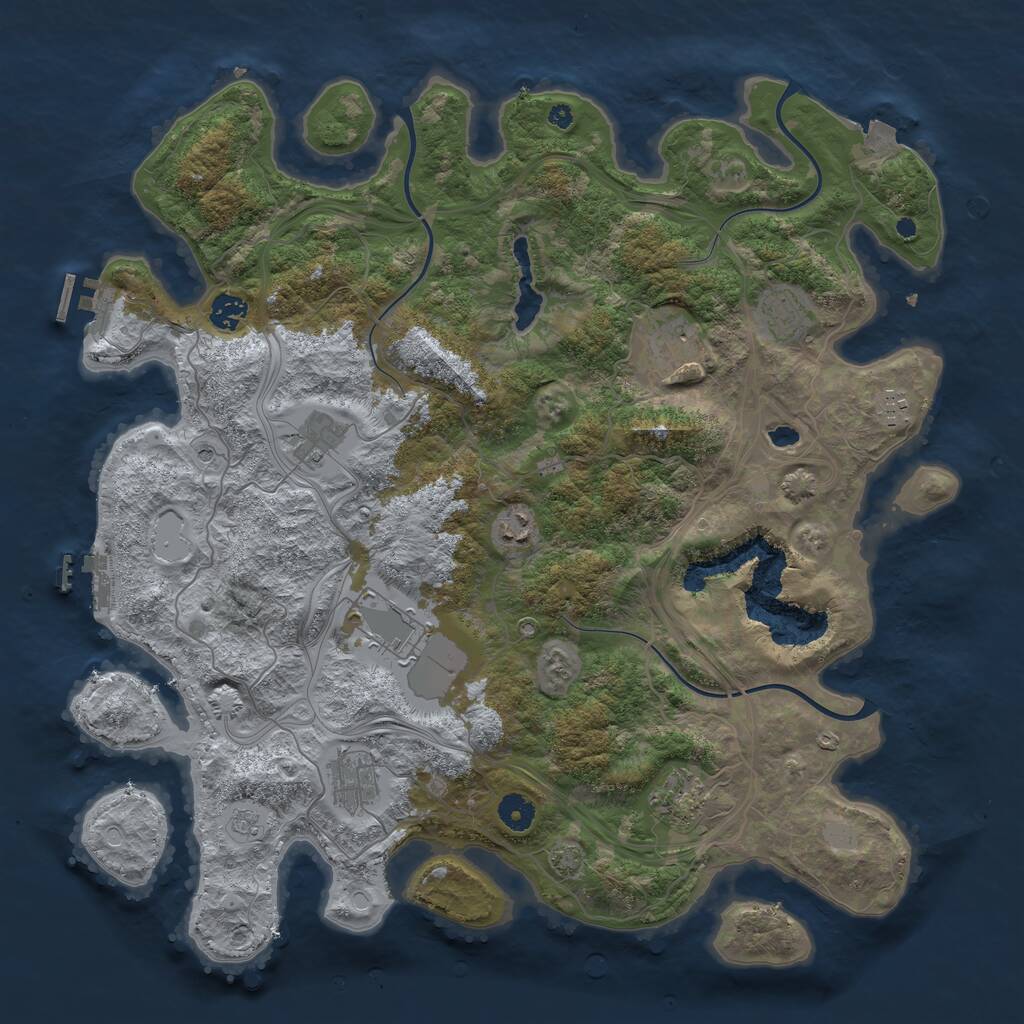 Rust Map: Procedural Map, Size: 4250, Seed: 1343885808, 15 Monuments