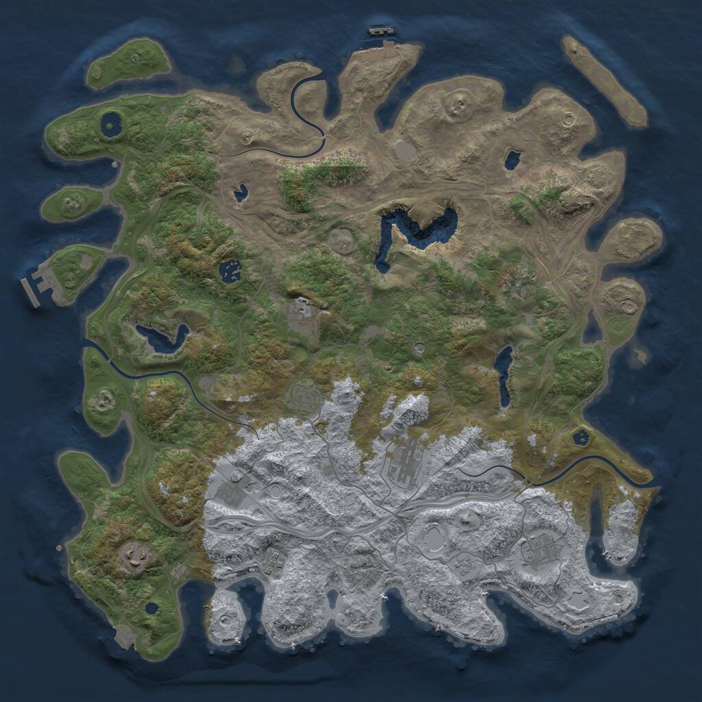Rust Map: Procedural Map, Size: 4500, Seed: 688585024, 15 Monuments