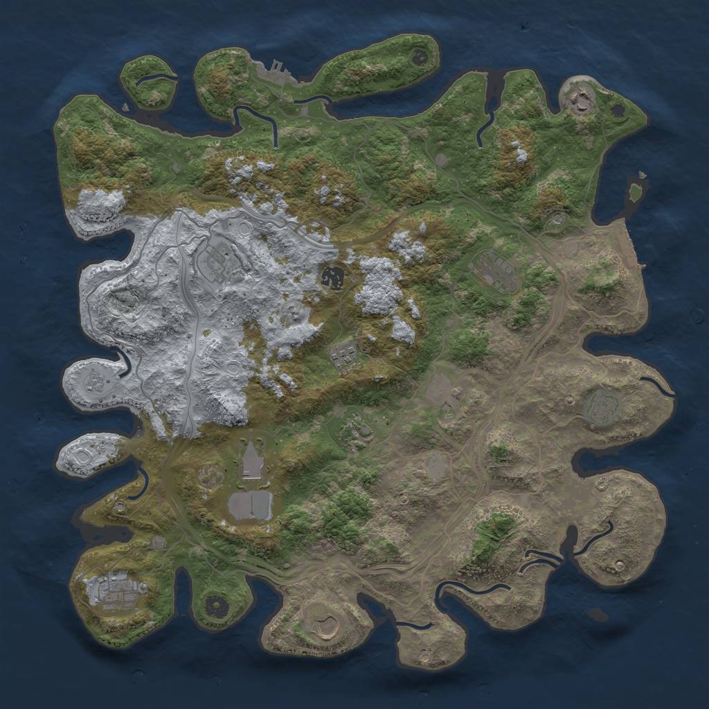Rust Map: Procedural Map, Size: 4500, Seed: 3378529, 20 Monuments