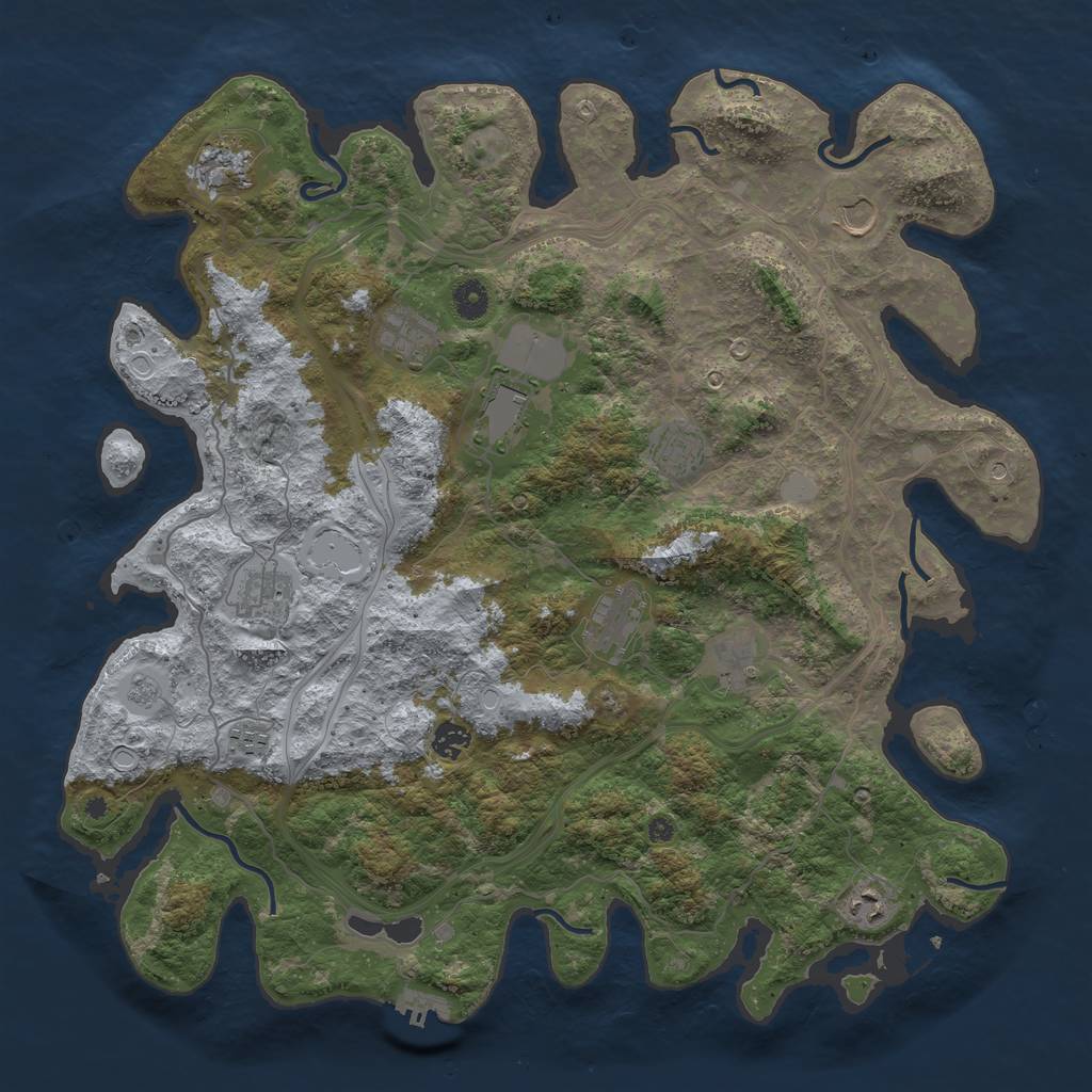 Rust Map: Procedural Map, Size: 4400, Seed: 7530, 19 Monuments