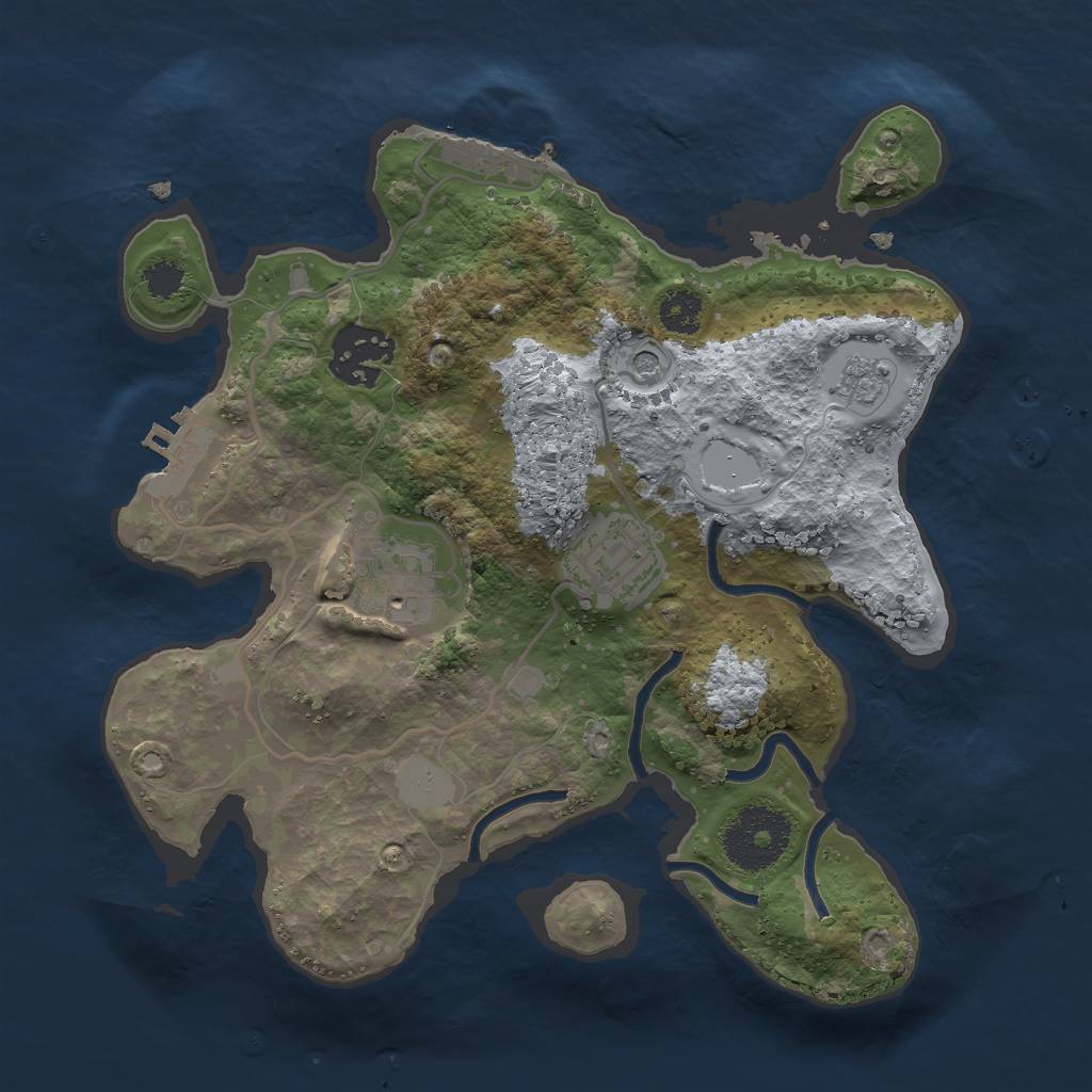 Rust Map: Procedural Map, Size: 2575, Seed: 222313, 12 Monuments