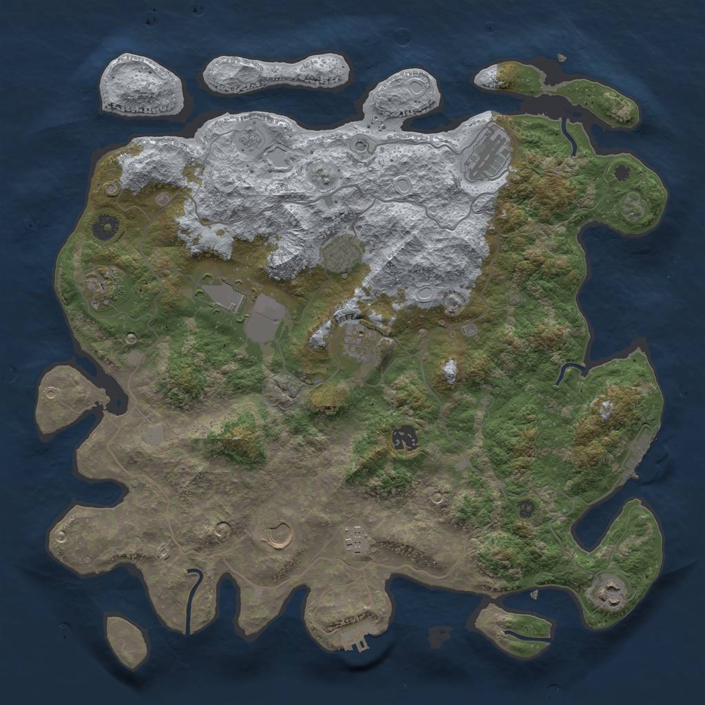 Rust Map: Procedural Map, Size: 4000, Seed: 7397, 18 Monuments