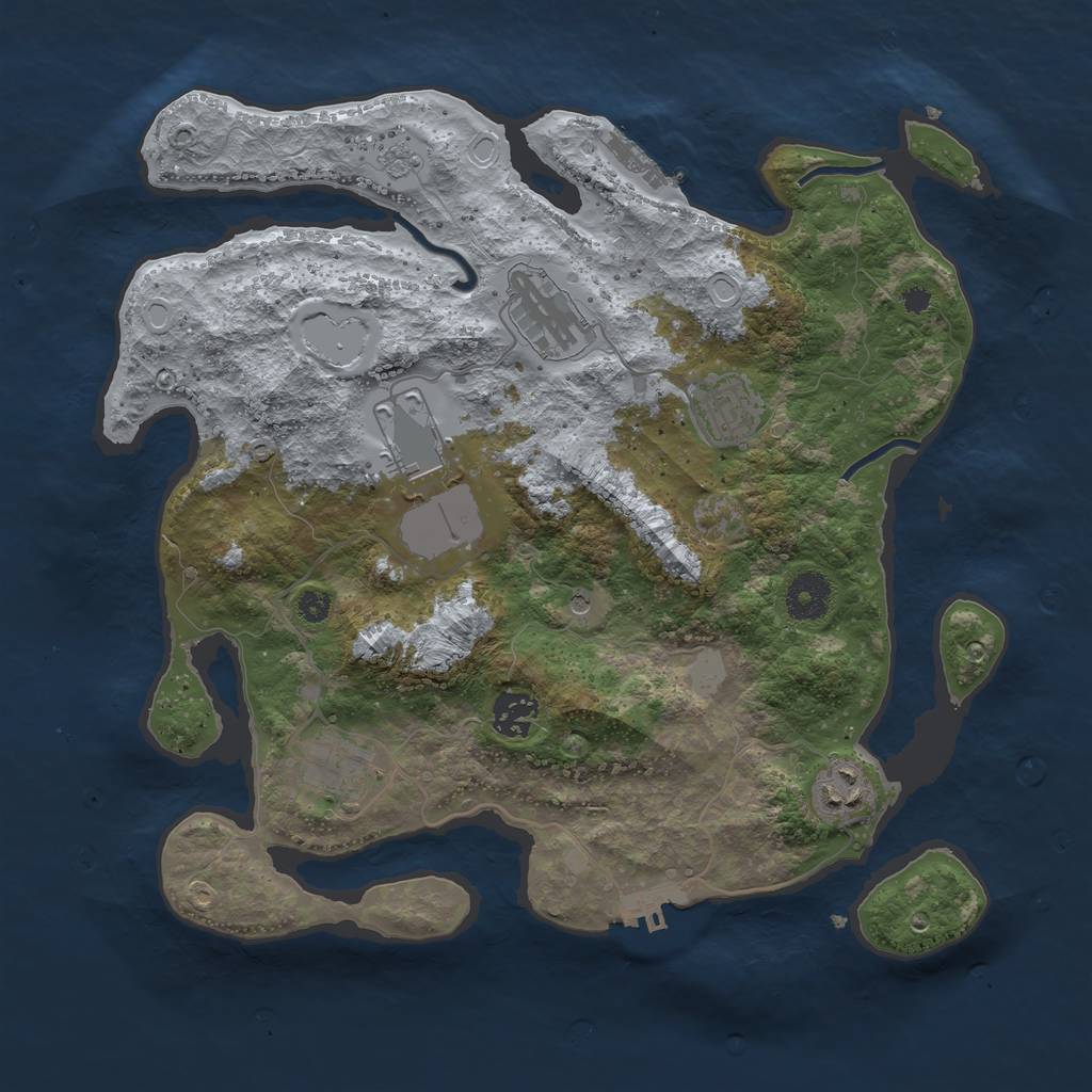 Rust Map: Procedural Map, Size: 3500, Seed: 871042860, 15 Monuments