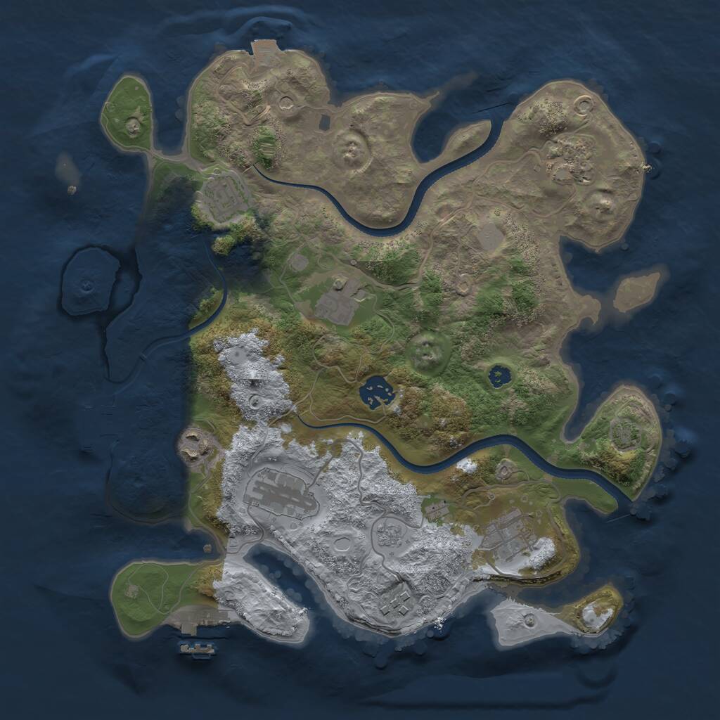 Rust Map: Procedural Map, Size: 3300, Seed: 5231, 14 Monuments