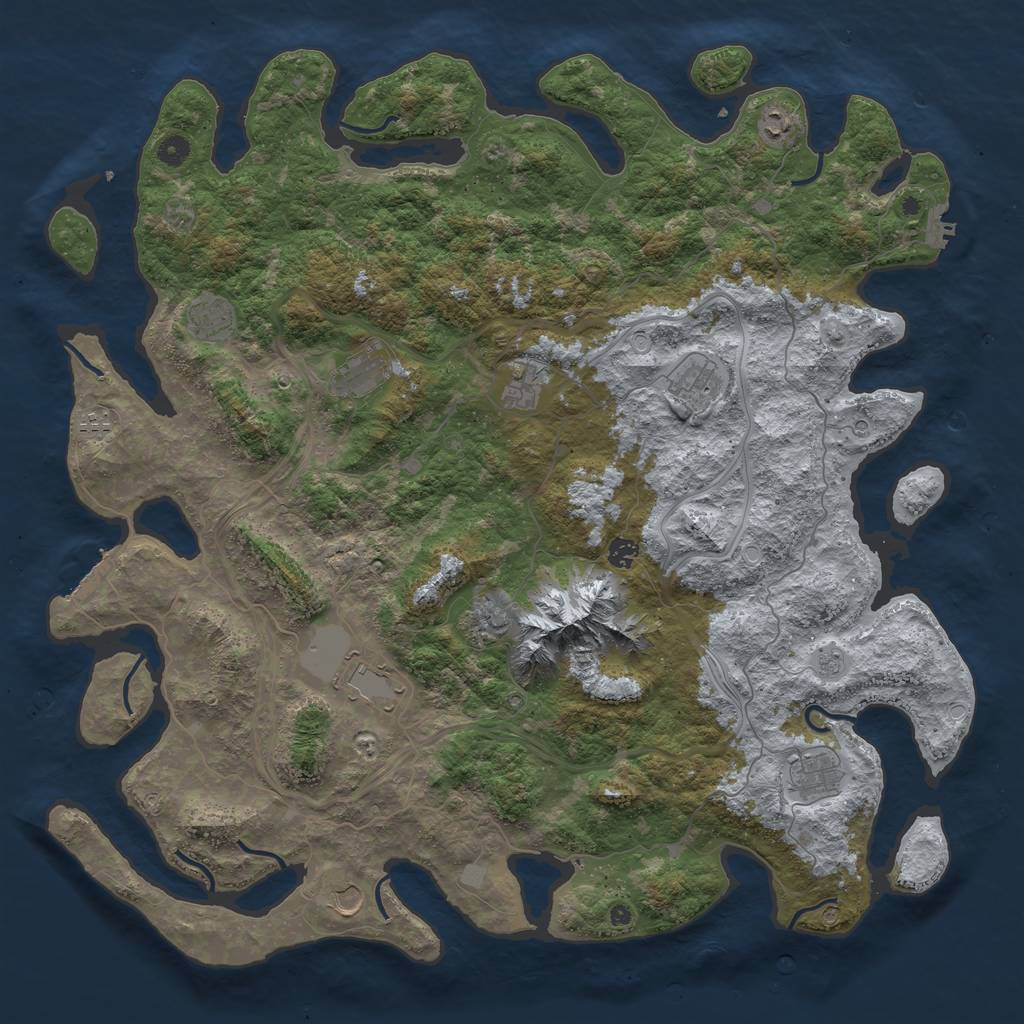 Rust Map: Procedural Map, Size: 5000, Seed: 121969, 20 Monuments