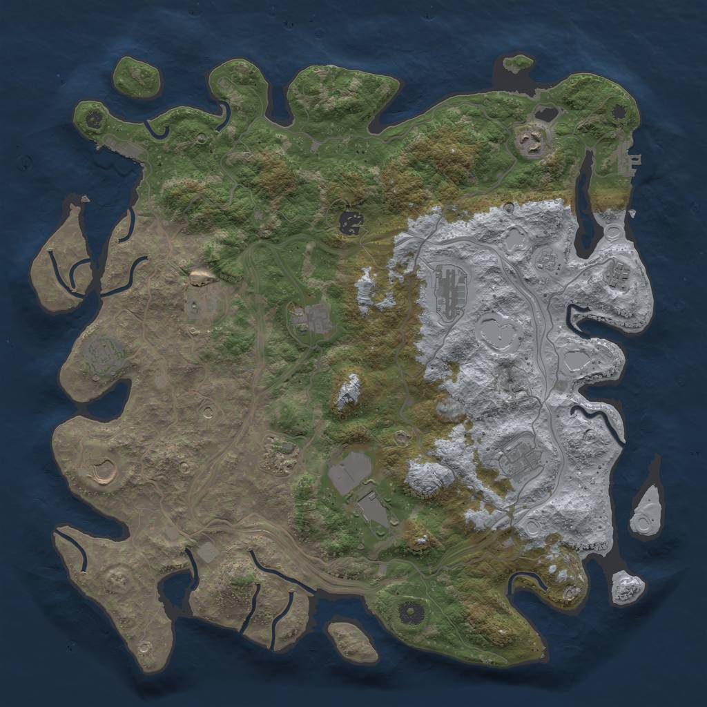 Rust Map: Procedural Map, Size: 4250, Seed: 1317752903, 20 Monuments