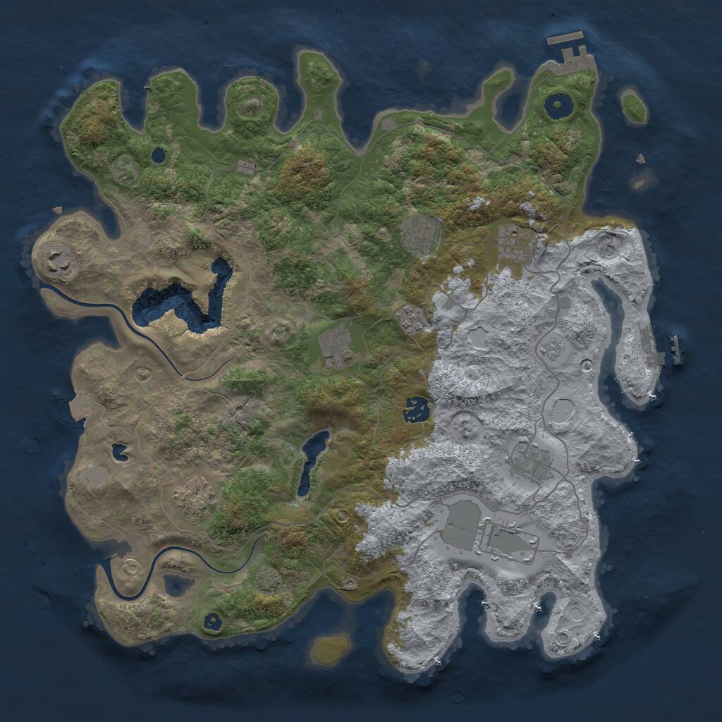 Rust Map: Procedural Map, Size: 4000, Seed: 846579, 15 Monuments