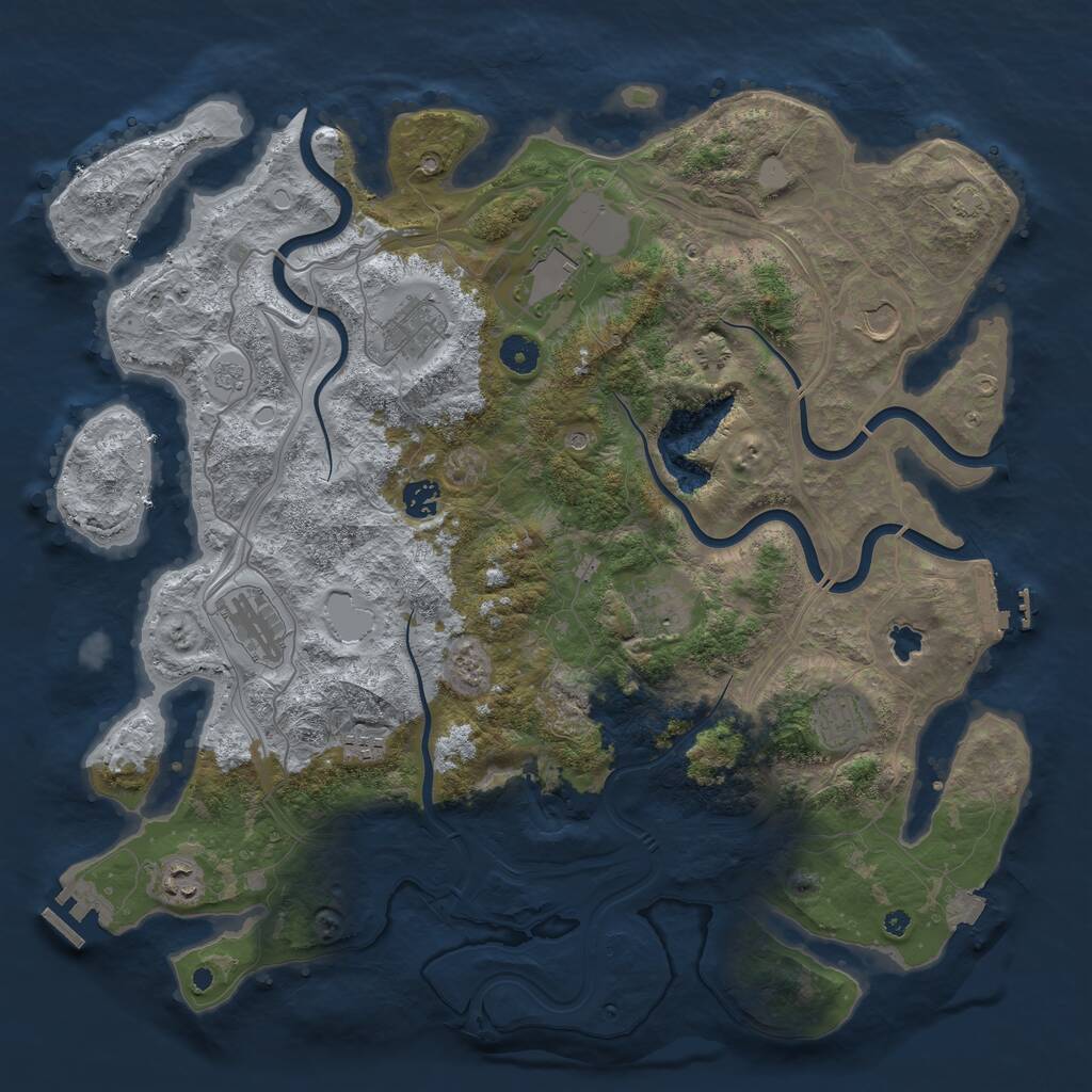 Rust Map: Procedural Map, Size: 4250, Seed: 599029113, 15 Monuments
