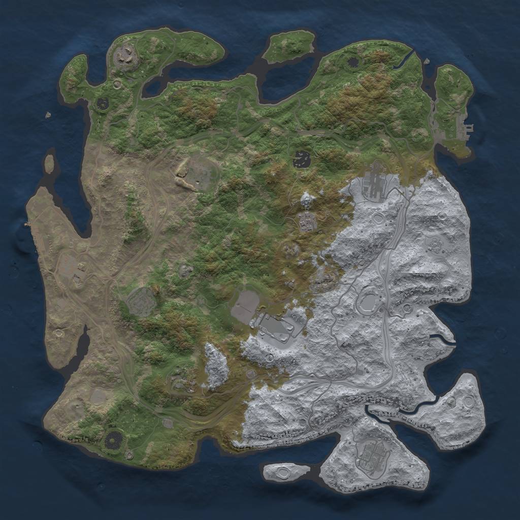 Rust Map: Procedural Map, Size: 4250, Seed: 475309832, 19 Monuments