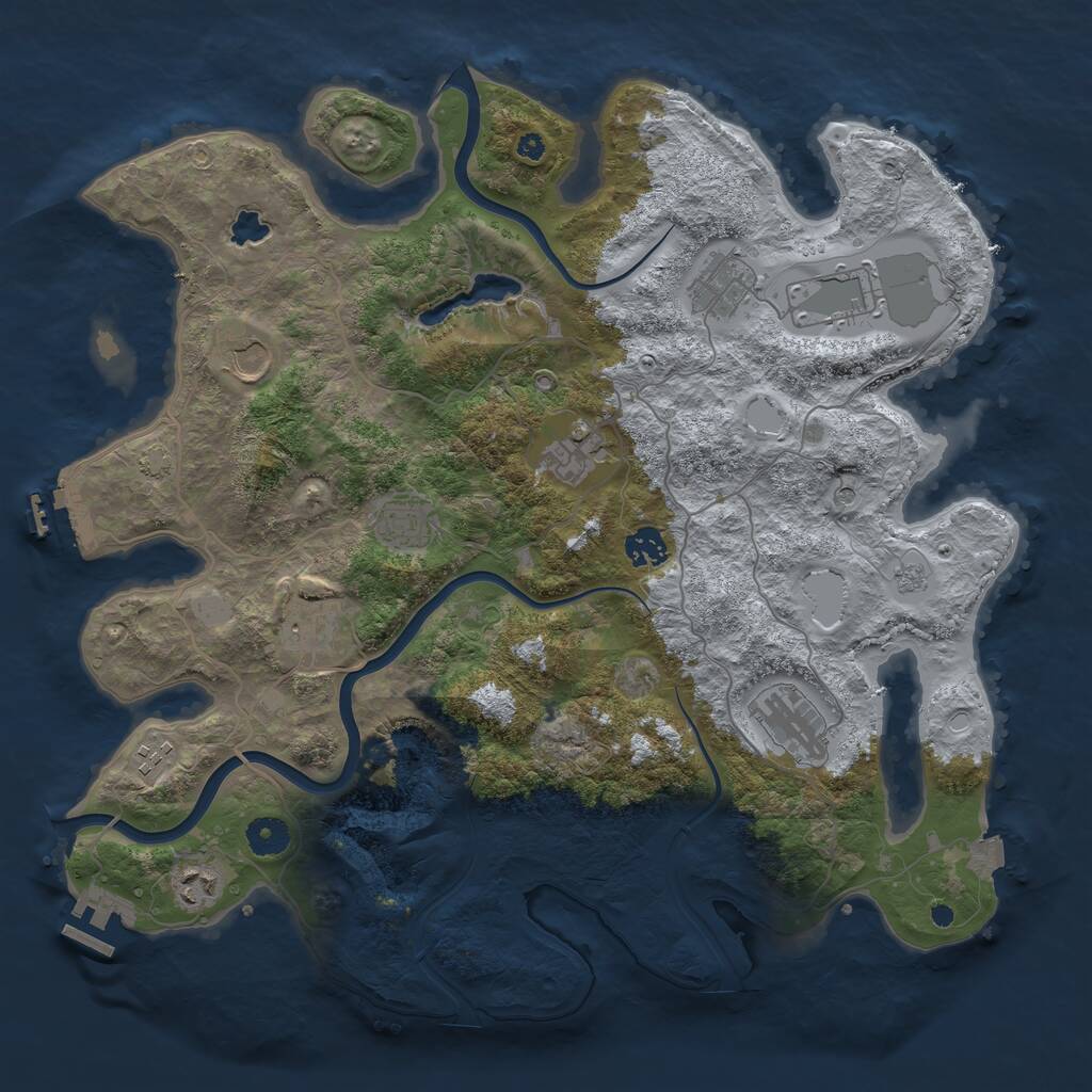 Rust Map: Procedural Map, Size: 4000, Seed: 13125623, 16 Monuments