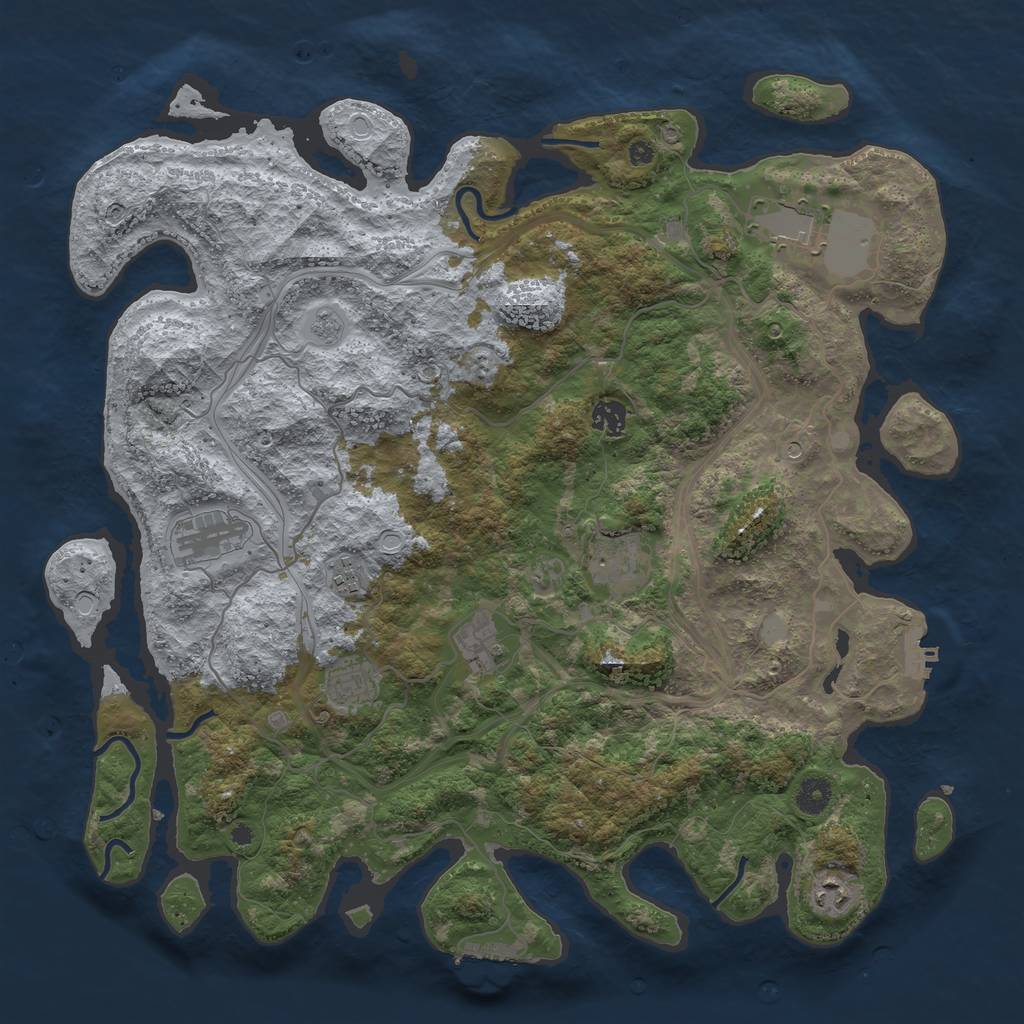 Rust Map: Procedural Map, Size: 4250, Seed: 1235268160, 15 Monuments
