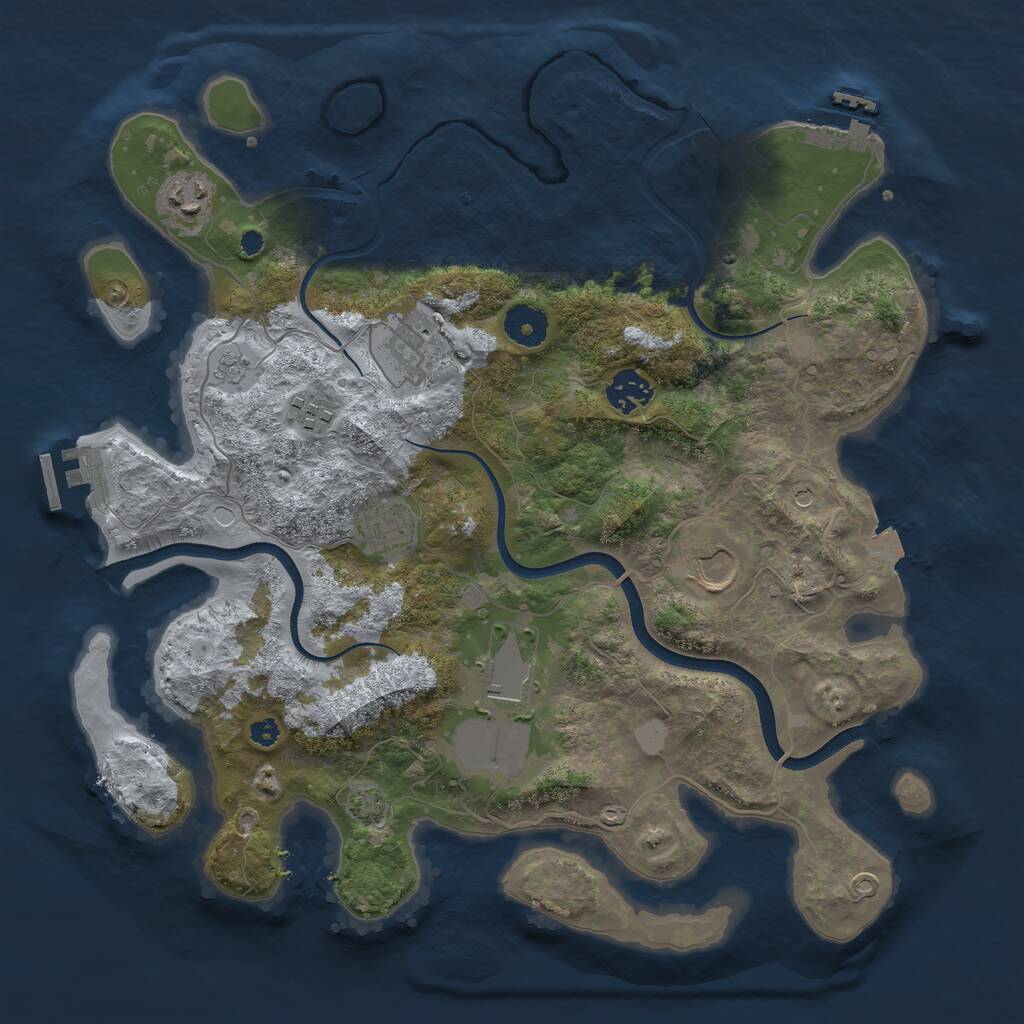 Rust Map: Procedural Map, Size: 3600, Seed: 113964815, 13 Monuments