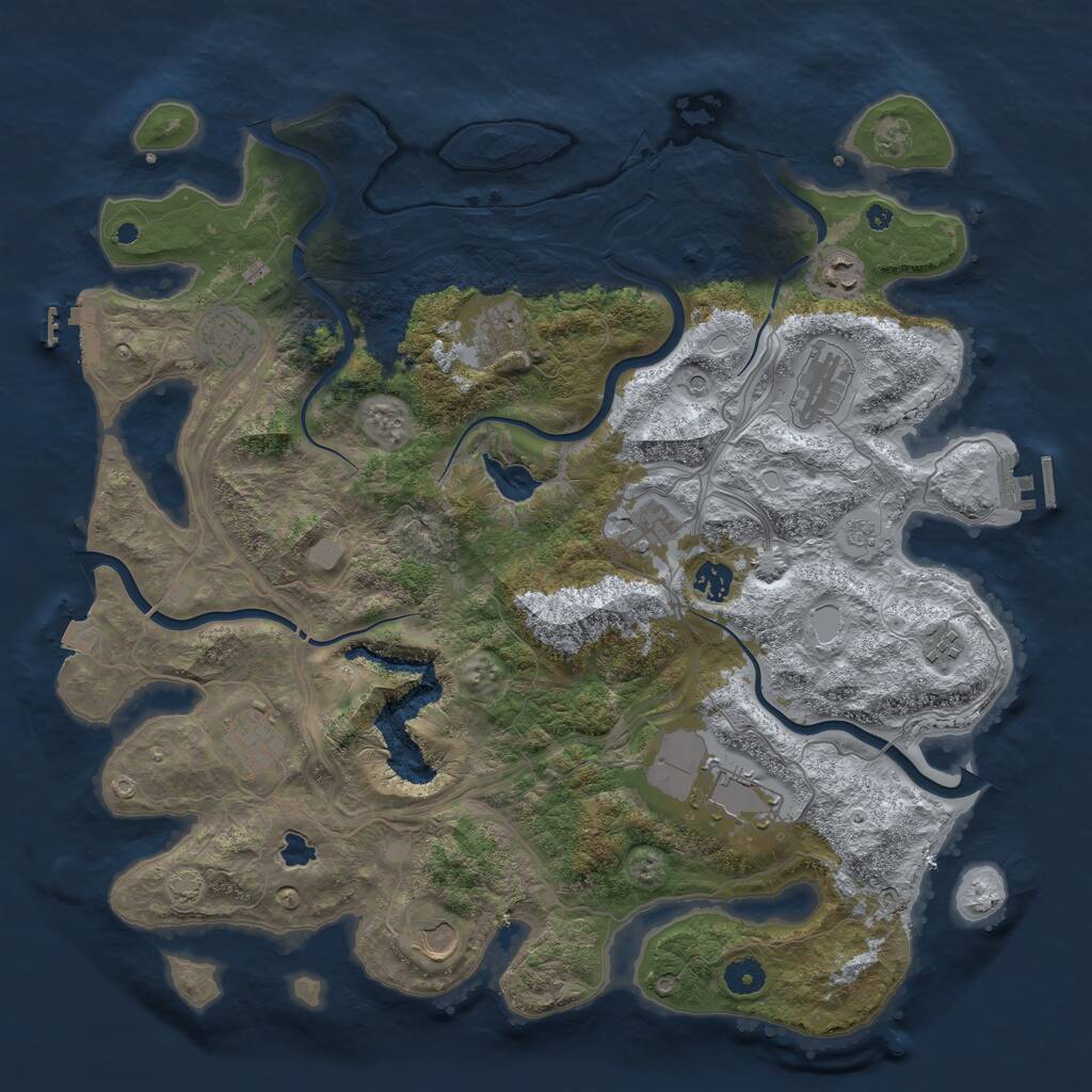 Rust Map: Procedural Map, Size: 4250, Seed: 998010, 16 Monuments