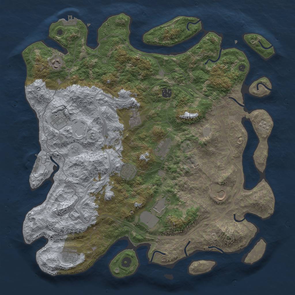 Rust Map: Procedural Map, Size: 4343, Seed: 342747020, 19 Monuments