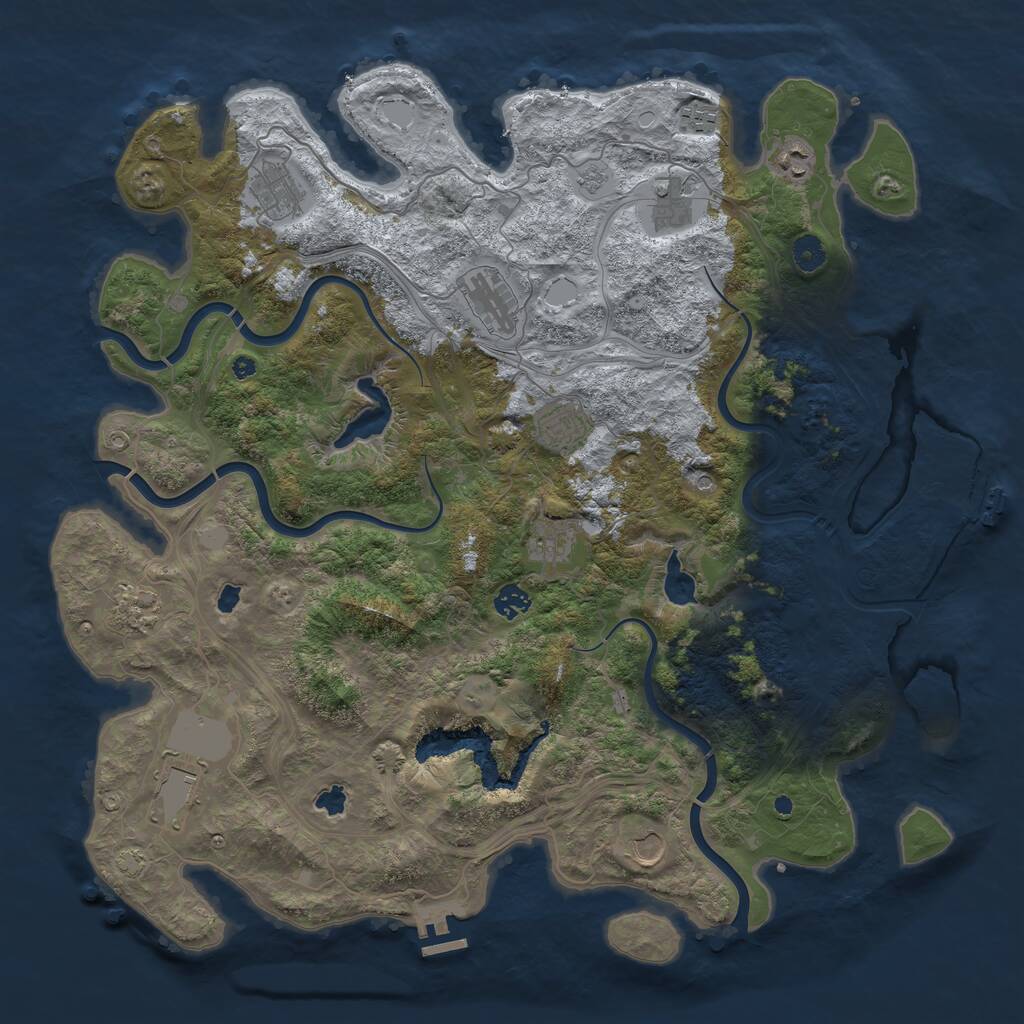 Rust Map: Procedural Map, Size: 4500, Seed: 112530, 17 Monuments