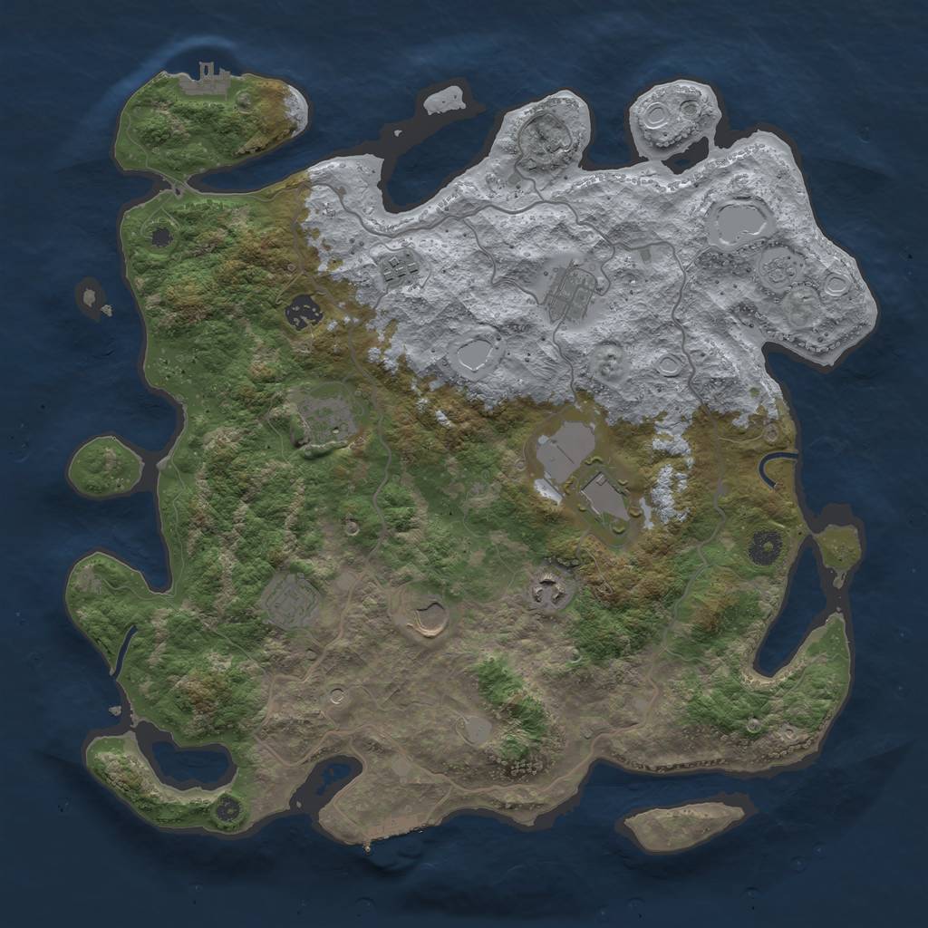 Rust Map: Procedural Map, Size: 4000, Seed: 1607434139, 17 Monuments