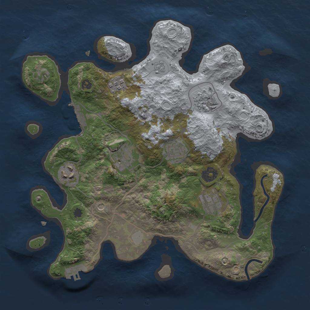 Rust Map: Procedural Map, Size: 3000, Seed: 31749854, 15 Monuments