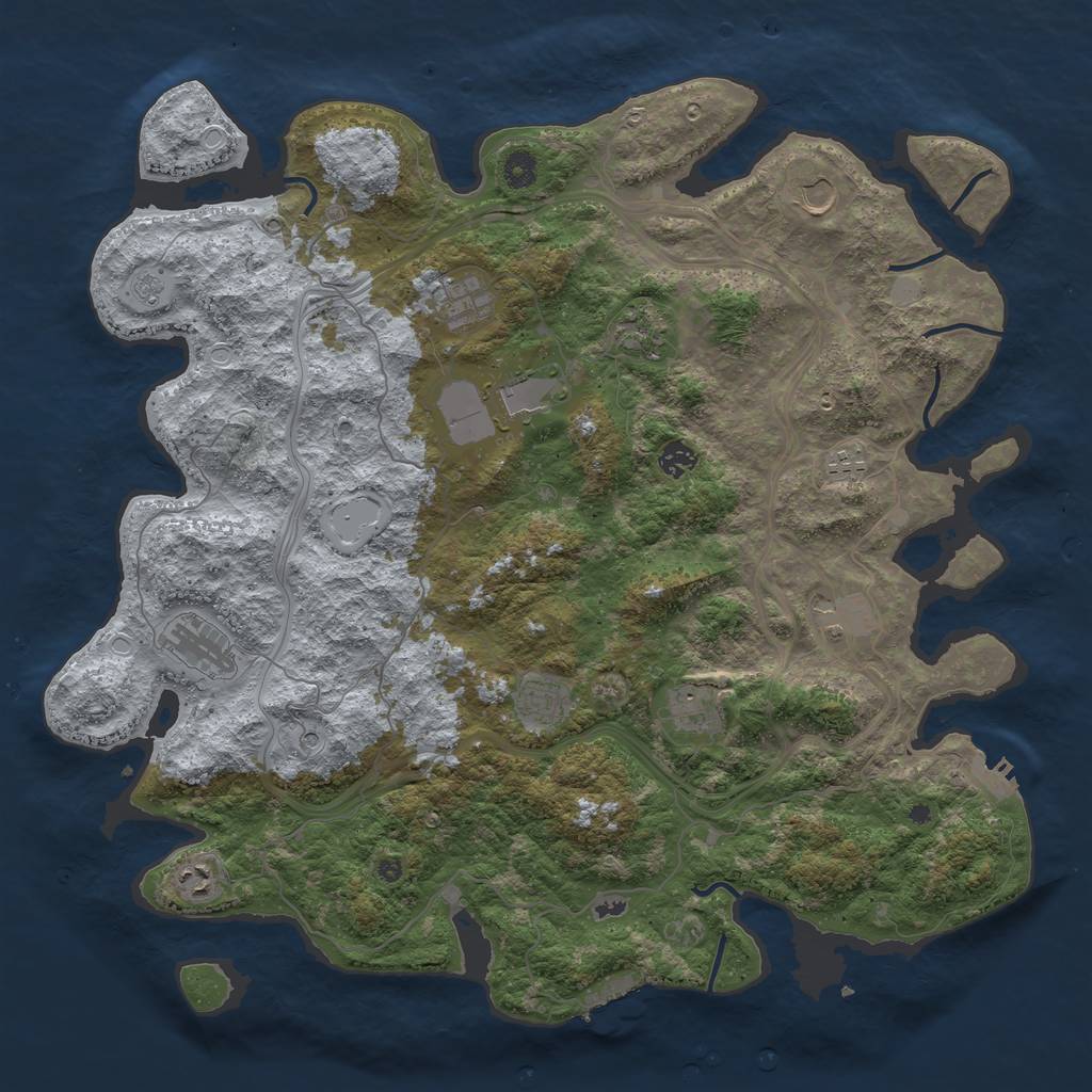Rust Map: Procedural Map, Size: 4500, Seed: 963838778, 20 Monuments