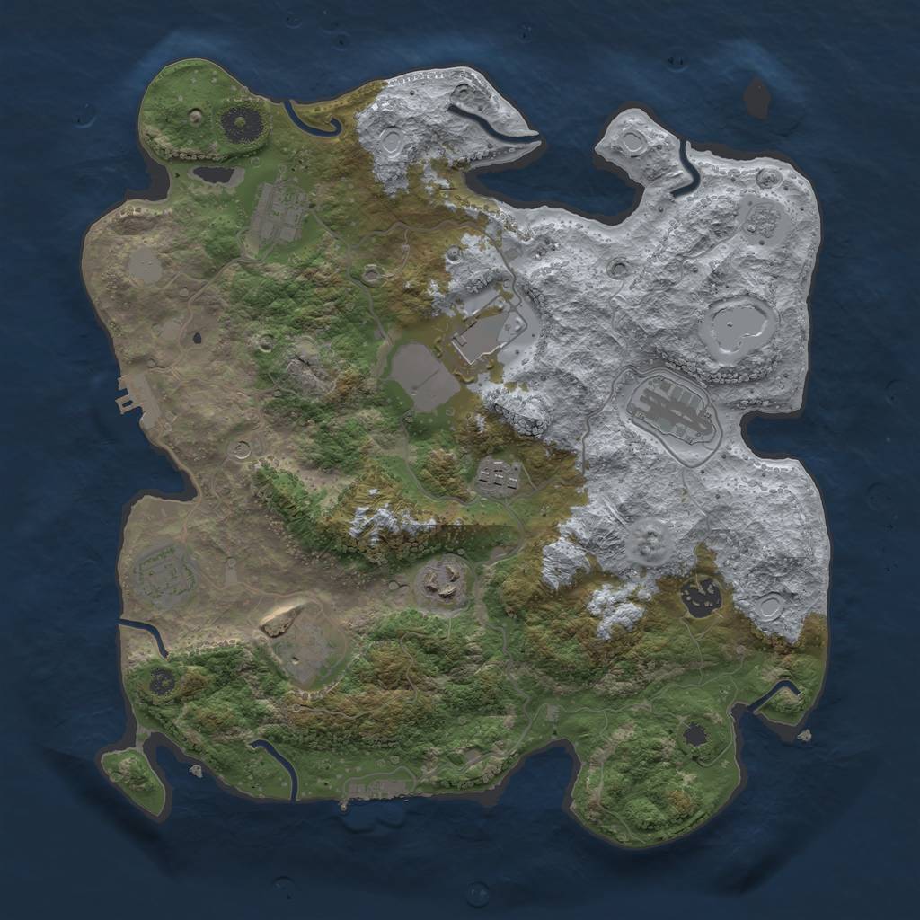Rust Map: Procedural Map, Size: 3503, Seed: 230369895, 15 Monuments