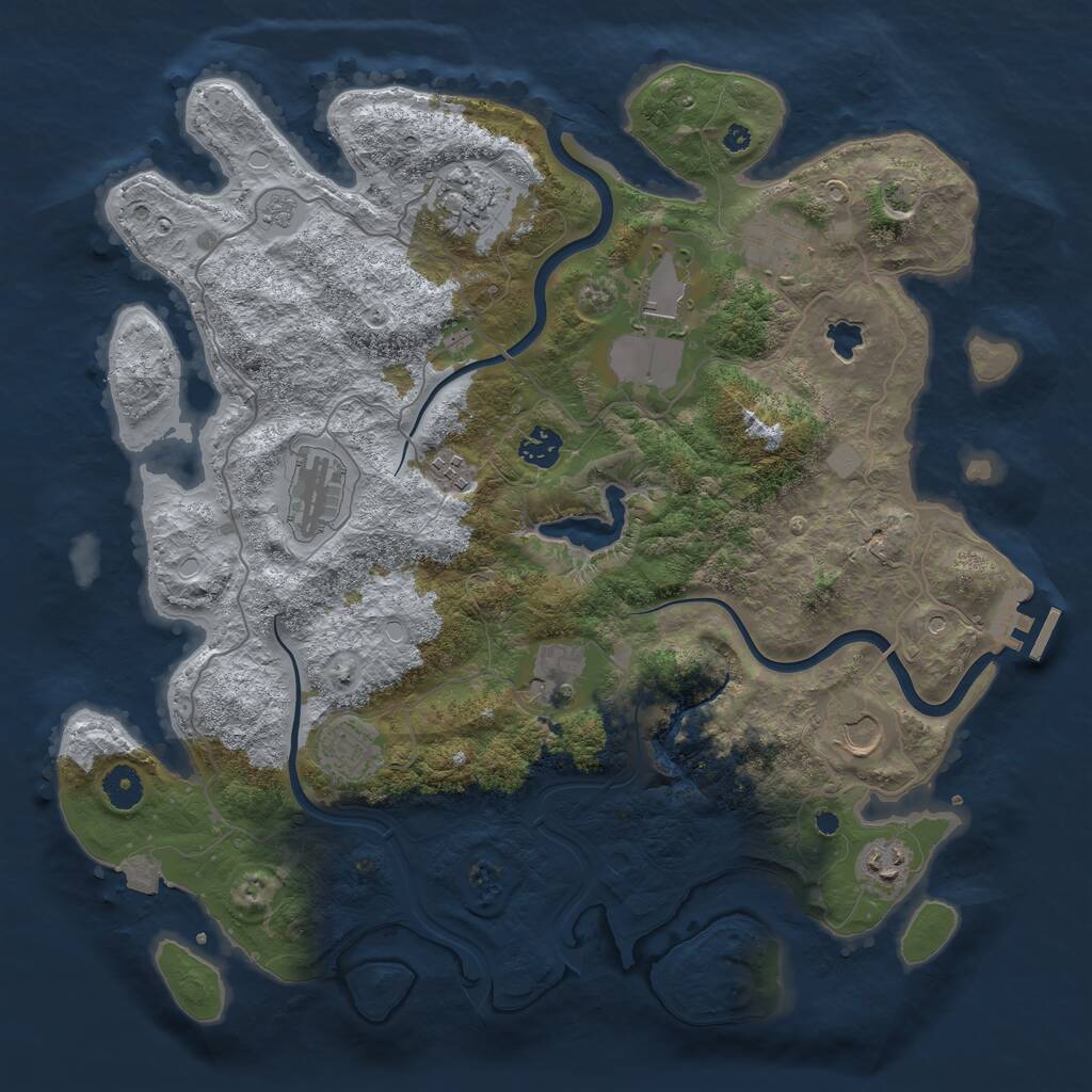 Rust Map: Procedural Map, Size: 4000, Seed: 52740106, 15 Monuments